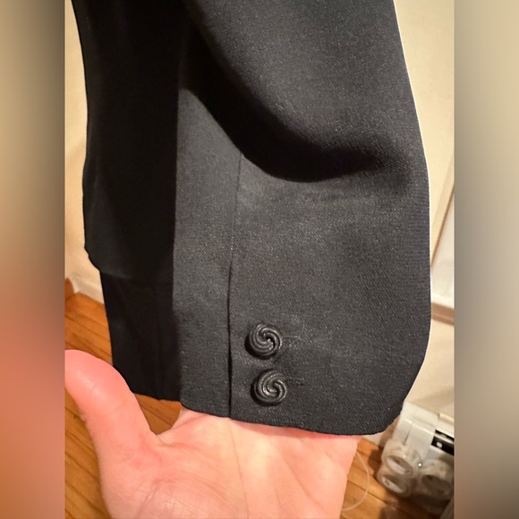 Vintage Black Jacket velvet pockets & Collar decorative Buttons No Tag S… - Picture 6 of 10